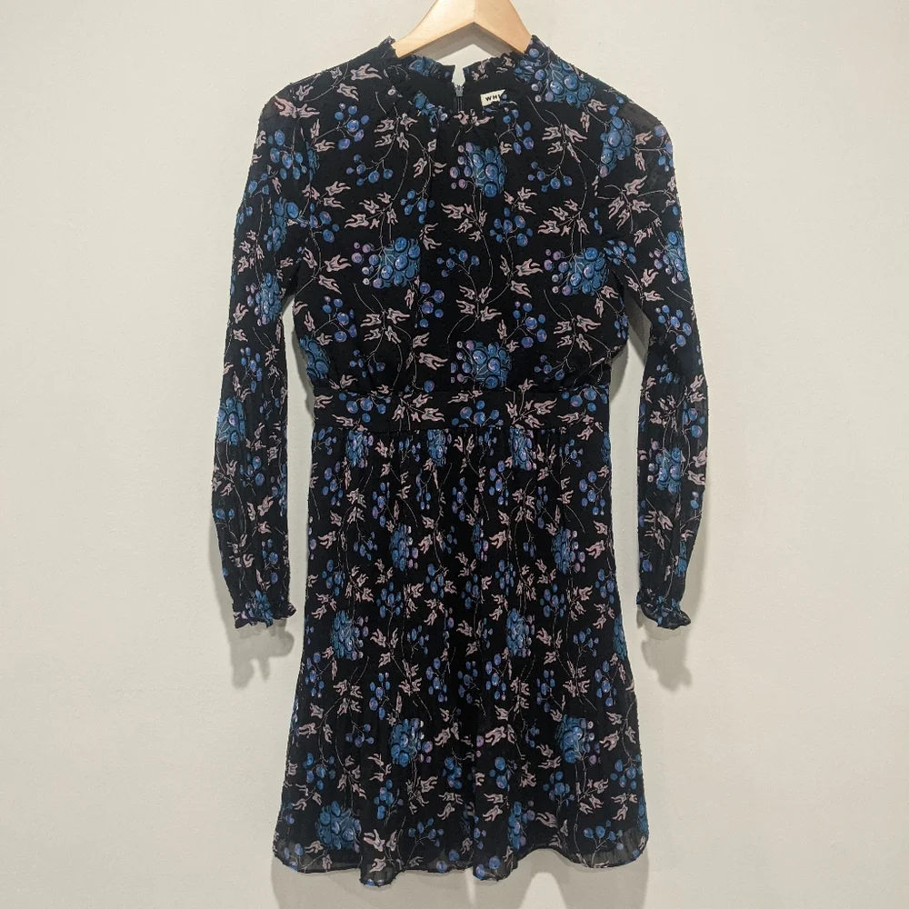Whistles Elderberry Print Dobby Dress - Picture 4 of 14